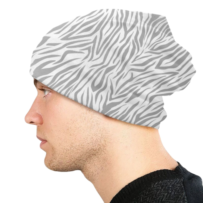 Cool Autumn White Zebra Animal Winter Warm Thermal Elastic Unisex Beanie Hat