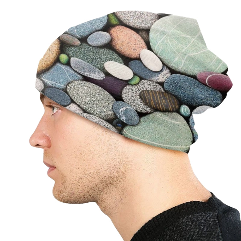 Casual Autumn Beach Colorful Stones Winter Warm Beanies Hat For Men And Women
