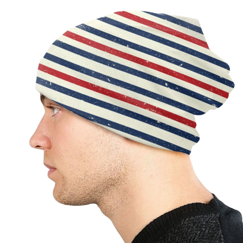 Vintage Stripe Warm Thermal Elastic Unisex Skullies Beanie Hat